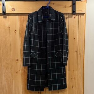 Jones New York Black Windowpane long jacket - size 12
